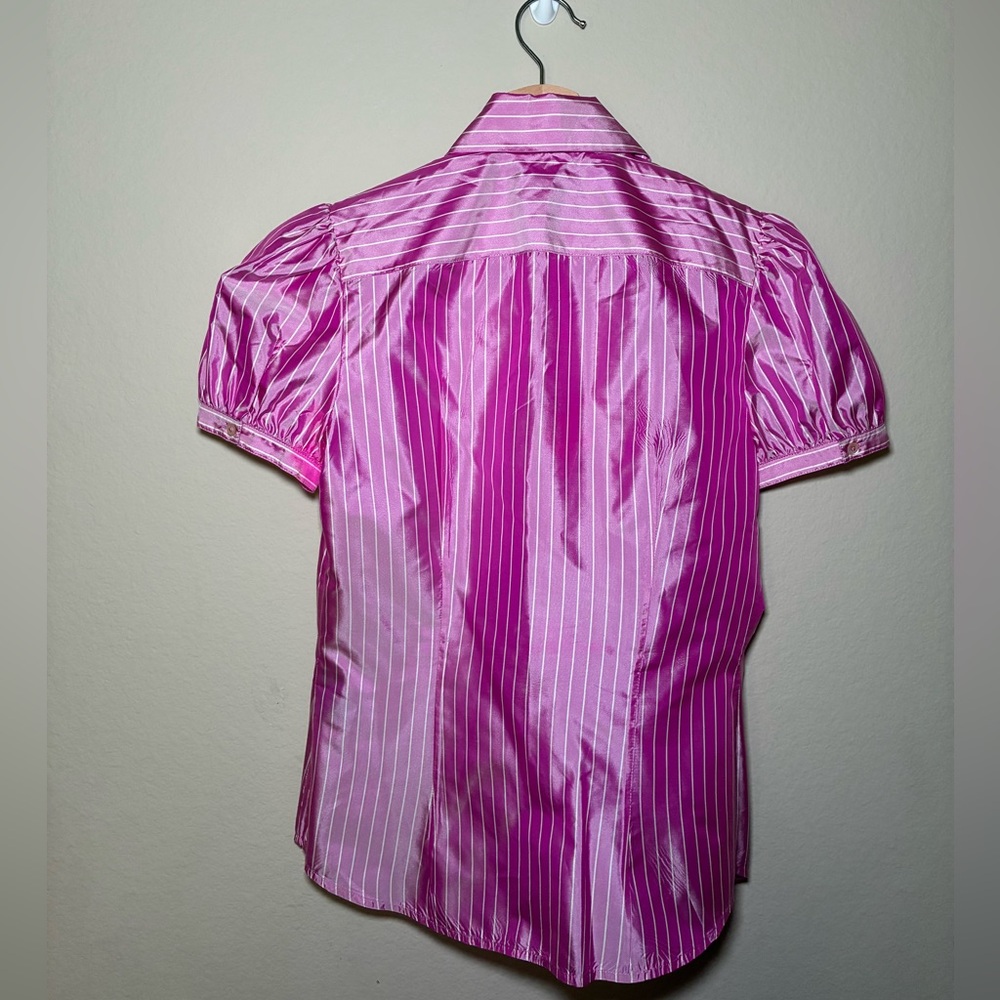 Women’s size 8 black Label Ralph Lauren pink & white striped silk cap sleeve - Picture 9 of 9